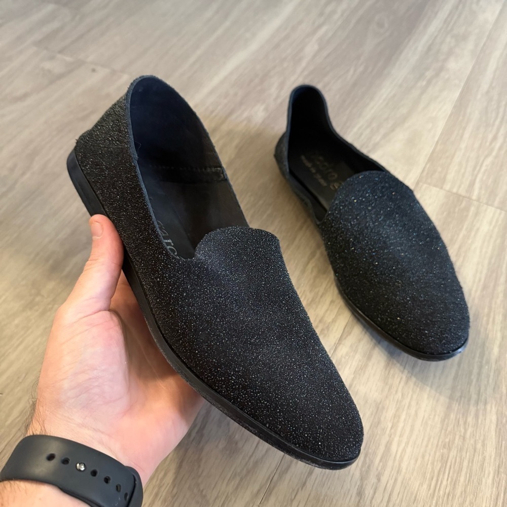 Pedro Garcia Black Glitter Loafers – Made in Spain